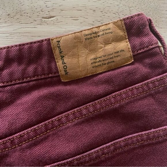Frank And Oak Cranberry/ Maroon Tapered Stevie Jeans Women’s 27 - Picture 5 of 7